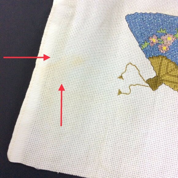 Handcrafted World Map Japanese Fan Finished Cross Stitch Art On Canvas - Picture 5 of 6